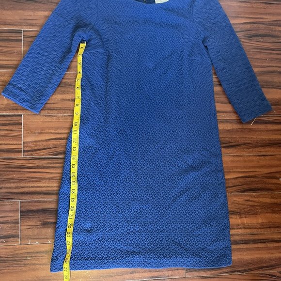 Royal Blue Lousa Textured Shift Dress - Ganni (Anthropologie) - Size S - Picture 5 of 6